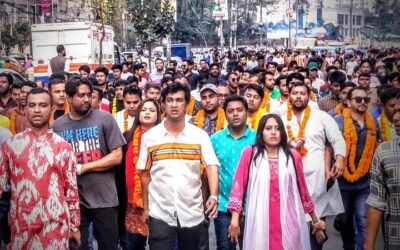 কারামুক্ত নেতাদের নিয়ে রাজধানীতে ছাত্রদলের বিক্ষোভ